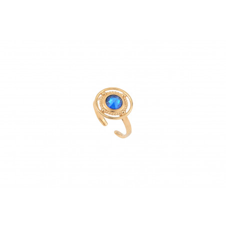 Poetic Prestige crystal adjustable ring | blue