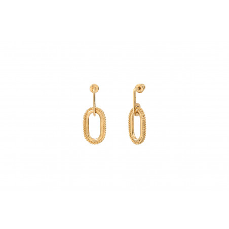 Glamorous metal earrings for pierced ears - gold-plated