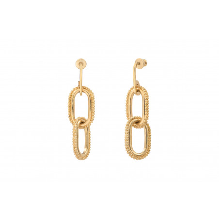 Elegant metal earrings for pierced ears I gold-plated