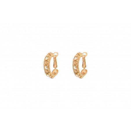 Metal & Prestige crystal hoop earrings - gold-plated