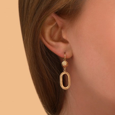 Gold-plated metal sleeper earrings - gold-plated89131