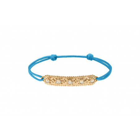 Bracelet cordon ajustable féminin cristaux Prestige I bleu