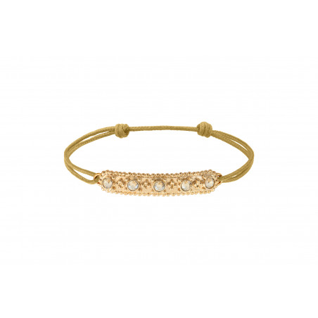 Bracelet cordon ajustable élégant cristaux Prestige I doré