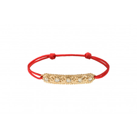 Bracelet cordon ajustable moderne cristaux Prestige I rouge 