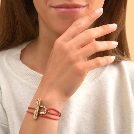 Beautiful double wrap Prestige crystal cord bracelet I red89155