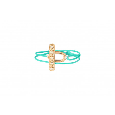 Bracelet cordon double tour tendance cristaux Prestige I vert