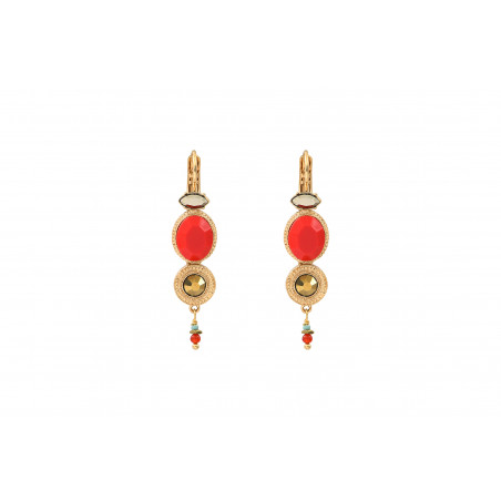 Chic carnelian crystal sleeper earrings | red
