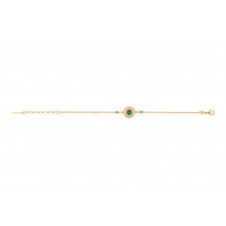 Poetic agate gold haematite adjustable bracelet l green89315
