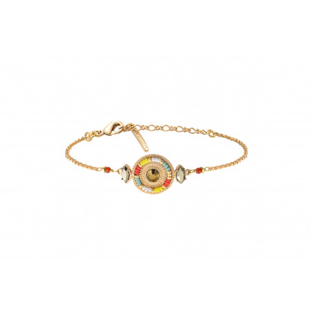 Bracelet réglable festif cornaline et perles du Japon I rouge