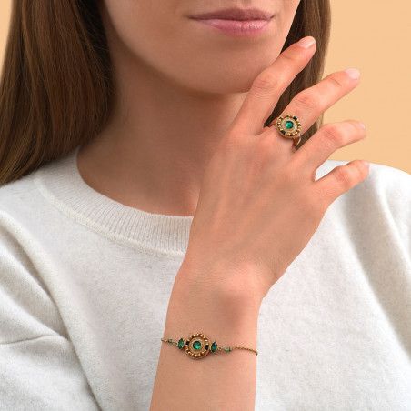 Bracelet réglable chic agate et perles du Japon I vert89329
