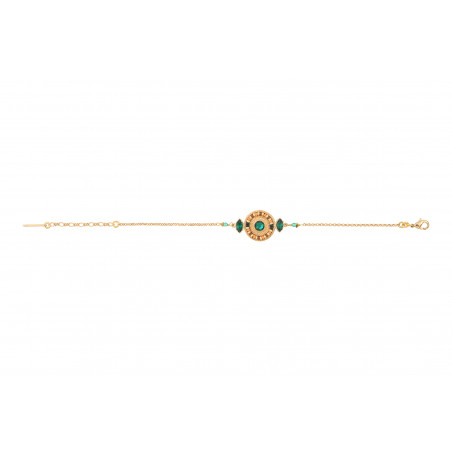 Chic agate and Japanese seed bead adjustable bracelet| green89330