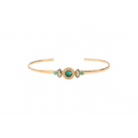 Ethnic chic agate crystal bangle | green 