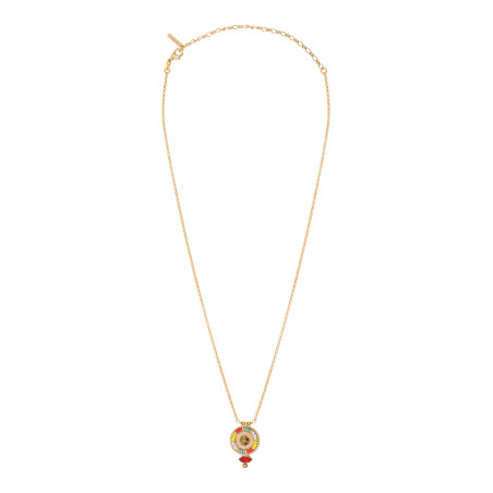 Collier pendentif festif hématite perles du Japon I rouge89377