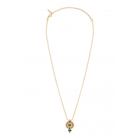 Collier pendentif scintillant hématite perles du Japon I vert89380