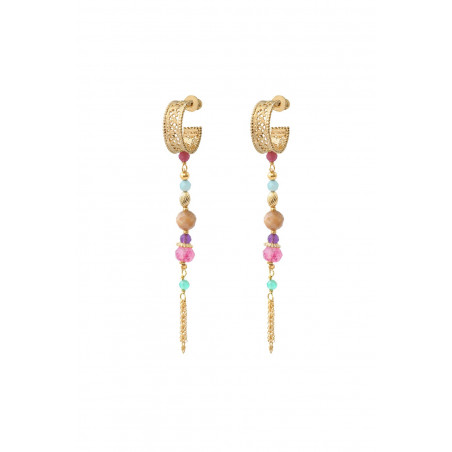 Glamorous amethyst strawberry quartz earrings l multicoloured