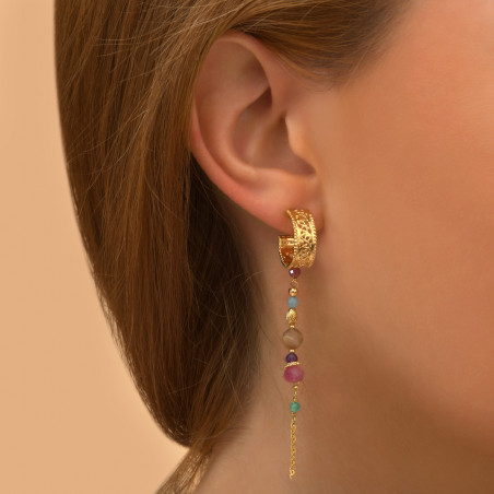 Glamorous amethyst strawberry quartz earrings l multicoloured89421