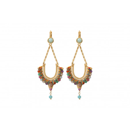 Original amazonite sunstone sleeper earrings| multicoloured