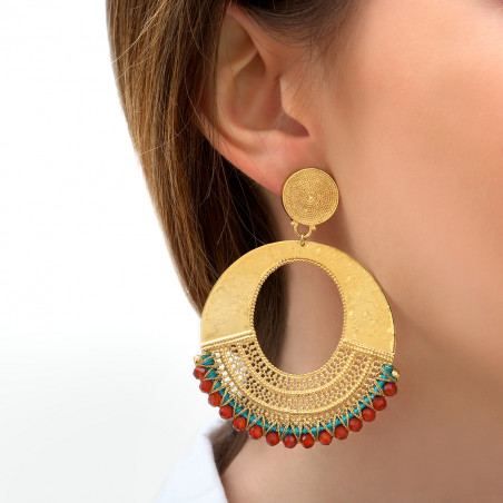 On-trend carnelian clip-on earrings|turquoise89459