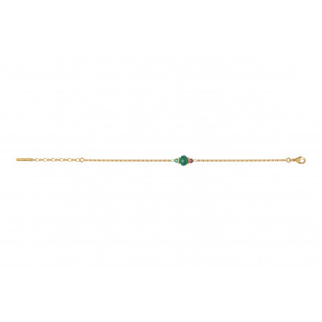 Bracelet fin réglable intemporel pierres de couleurs I vert89474