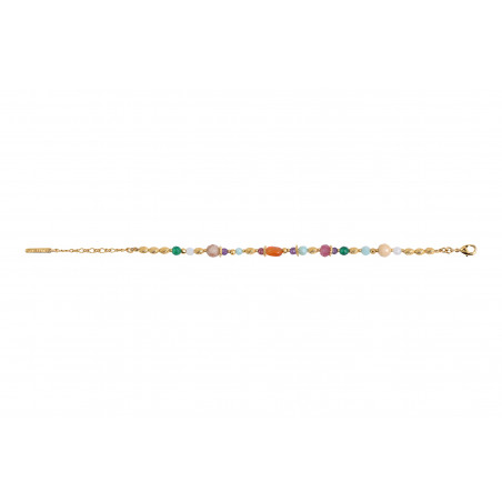 Bracelet réglable fantaisie perles gemmes I multicolore89486