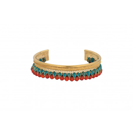 Bracelet jonc bohème filigranes cornaline I turquoise 