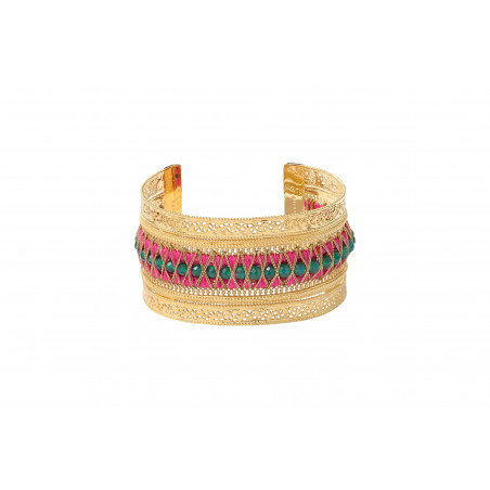 Feminine filigree agate adjustable cuff bracelet | green89520