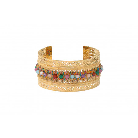 On-trend filigree gemstone adjustable cuff bracelet - multicoloured89523