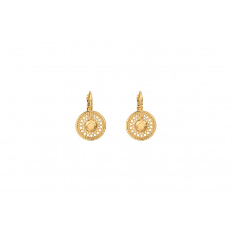 Feminine fine gold-plated metal sleeper earrings | gold