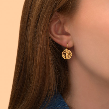 Feminine fine gold-plated metal sleeper earrings | gold89573