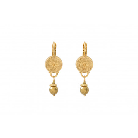 Elegant gold-plated haematite sleeper earrings I gold