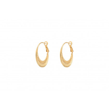 Refined fine gold-plated metal hoop earrings | gold