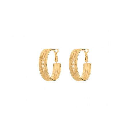 Elegantly fine gold-plated metal hoop earrings | gold