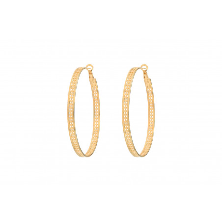 Sleek fine gold-plated metal hoop earrings | gold