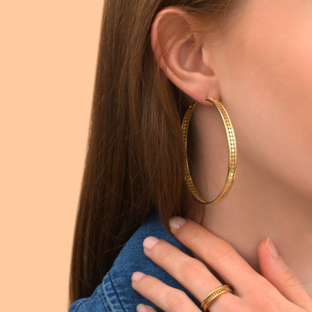Sleek fine gold-plated metal hoop earrings | gold89599