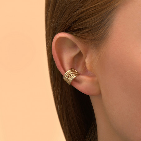 Feminine fine gold-plated metal ear cuff - gold89603