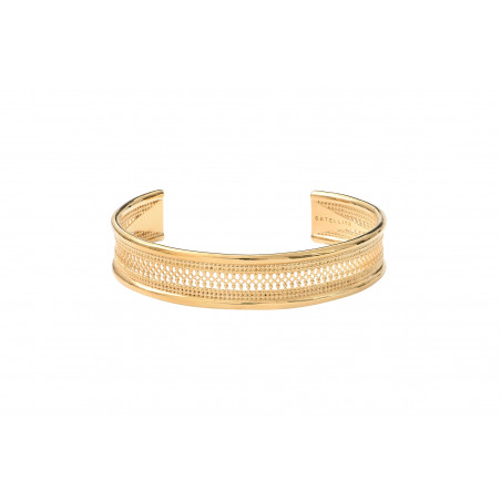 Bracelet jonc ajustable féminin métal doré à l'or fin - doré