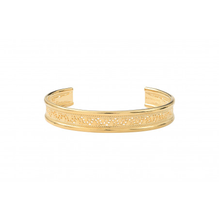 Bracelet jonc ajustable élégant métal doré à l'or fin I doré