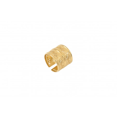 On-trend gold-plated metal large adjustable ring | gold