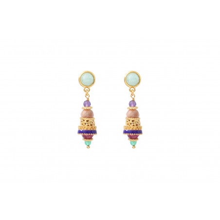 Modern amazonite amethyst earrings l multicoloured