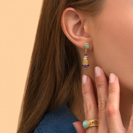 Modern amazonite amethyst earrings l multicoloured89651