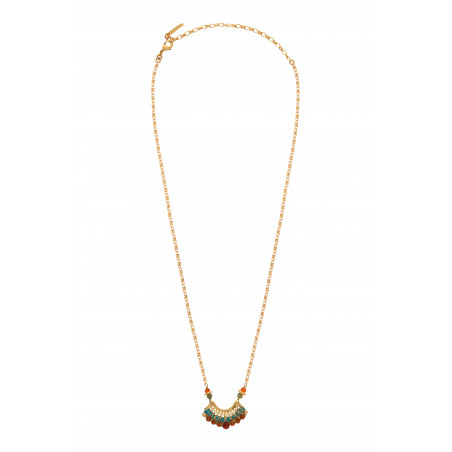 Collier pendentif solaire chrysocolle et cornaline I turquoise89829