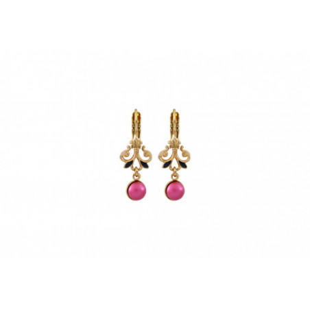 On-trend cabochon sleeper earrings l pink