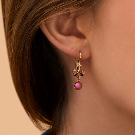 On-trend cabochon sleeper earrings l pink89860
