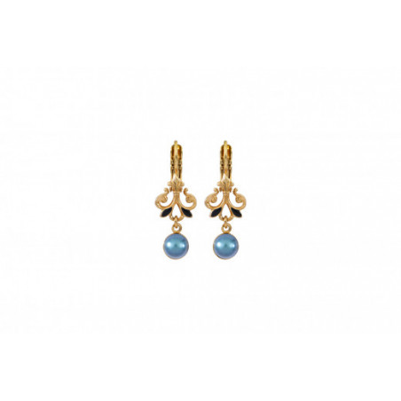 Elegant cabochon sleeper earrings | blue
