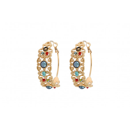 Beautiful howlite cabochon hoop earrings| turquoise