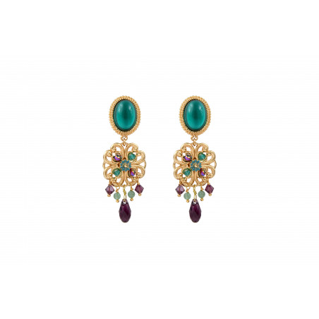 On-trend aventurine bead clip-on earrings l turquoise