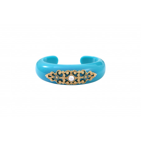On-trend resin cuff bracelet I blue