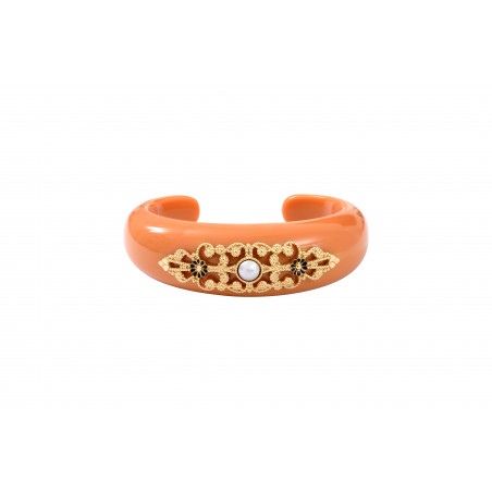 Feminine resin cuff bracelet - orange
