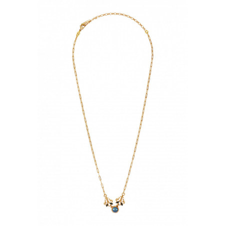 Modern cabochon chain pendant necklace l blue89937