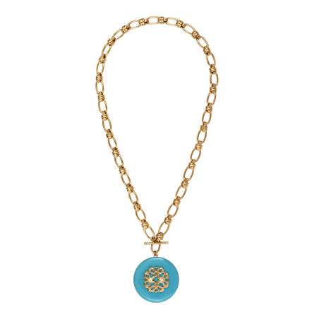 On-trend enamelled resin adjustable pendant necklace I blue89951